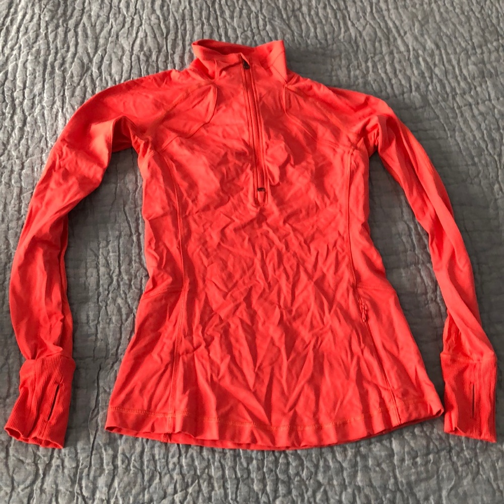 Lululemon brushed long sleeve top - Orange - EUC